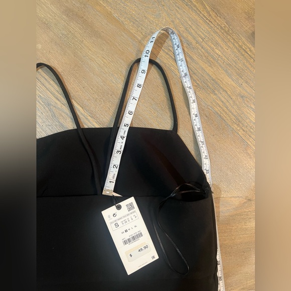 Zara Black mini Dress drapped Small NWT - Picture 9 of 15